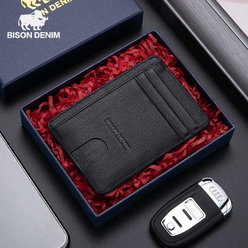 Carteira Bison Denim Minimalista Couro Legítimo Original Rfid Sherlock