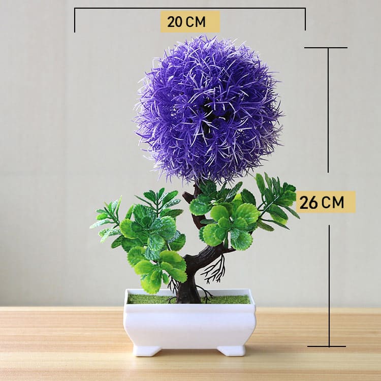 Planta Artificial Bonsai Colorido com Vaso para Decoração