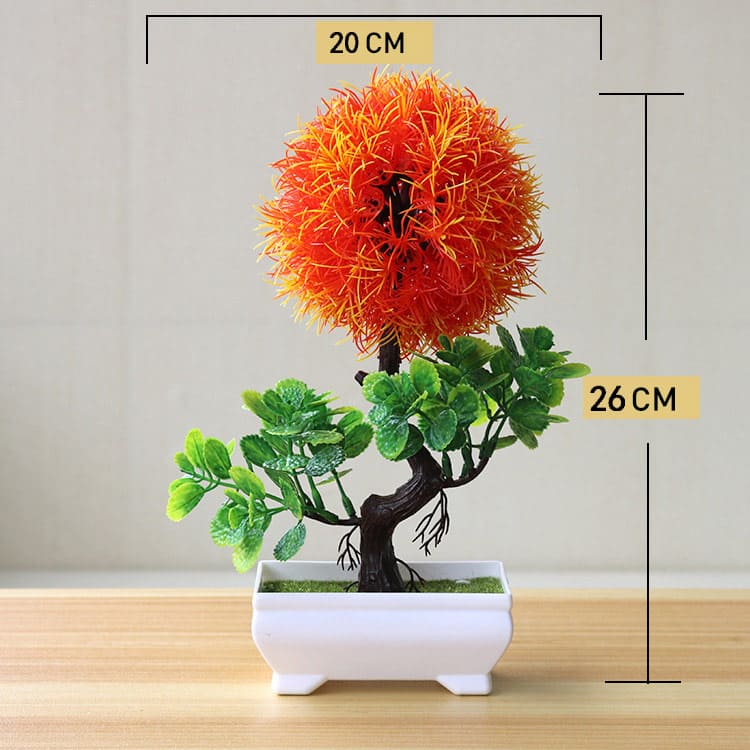 Planta Artificial Bonsai Colorido com Vaso para Decoração