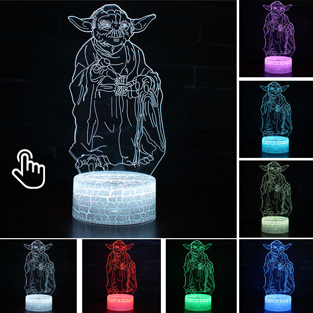 Luminária Abajur Led 3D Luz Noturna Star Wars Guerra nas Estrelas