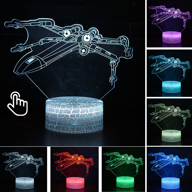 Luminária Abajur Led 3D Luz Noturna Star Wars Guerra nas Estrelas