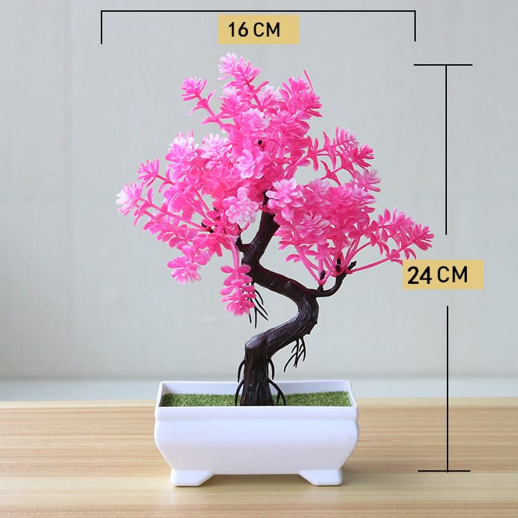 Planta Artificial Bonsai Colorido com Vaso para Decoração