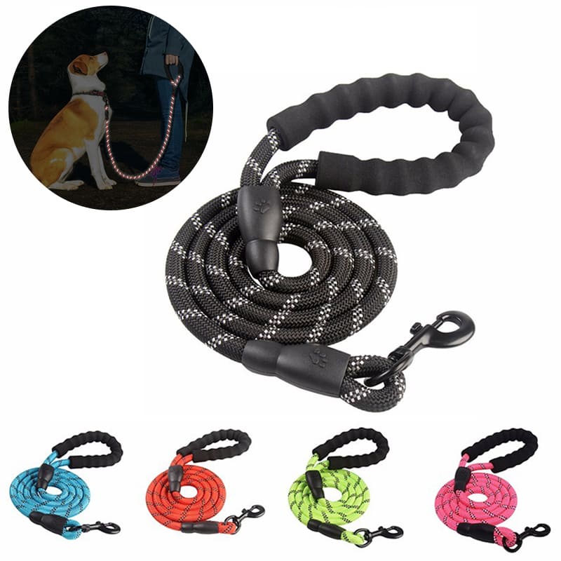 Guia de Corda Coleira Cachorro e Gato Nylon Refletivo