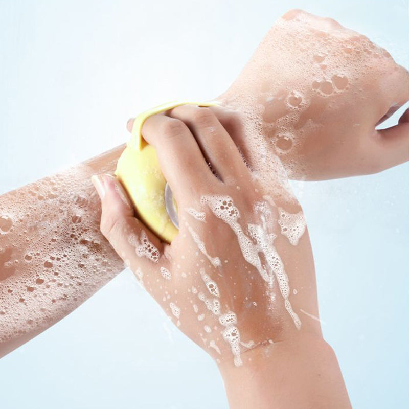 Escova de Silicone com Porta Shampoo para Pet