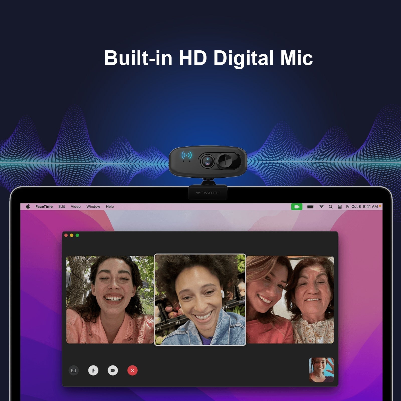 Webcam Full HD 1080p Portátil para Notebook Wewatch PCF1