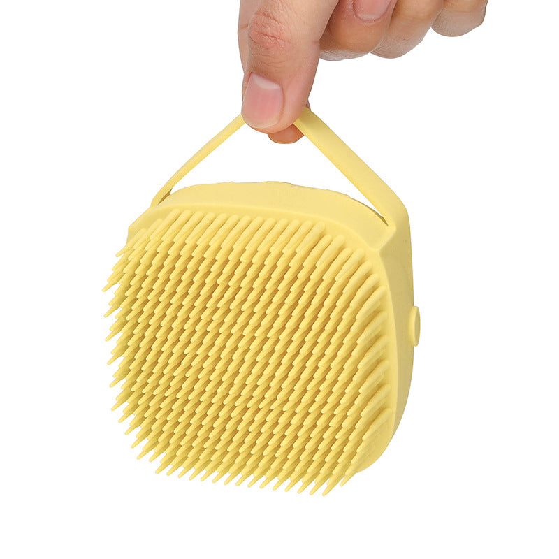 Escova de Silicone com Porta Shampoo para Pet
