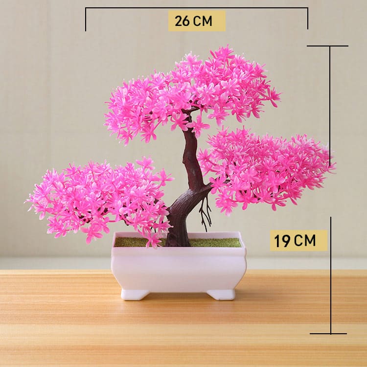 Planta Artificial Bonsai Colorido com Vaso para Decoração