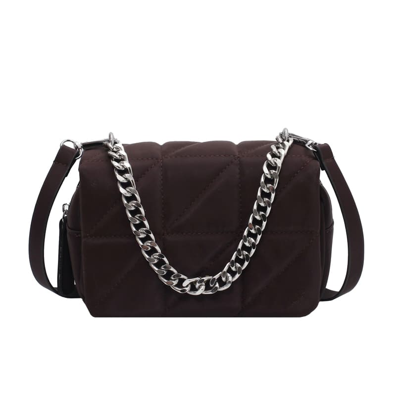 Bolsa de Ombro Feminina Tiracolo de Couro Sintético com Alça Corrente Luxury Style