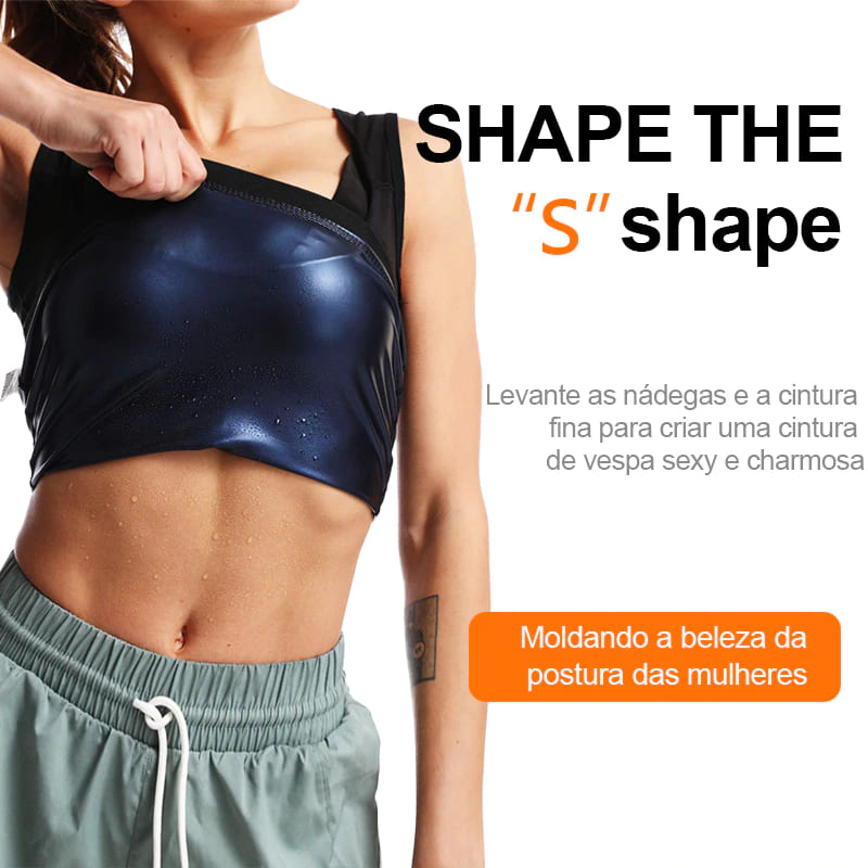 Camiseta Modeladora Masculina Feminina Cinta Redutora Térmica Neoprene