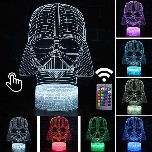Luminária Abajur Led 3D Luz Noturna Star Wars Guerra nas Estrelas