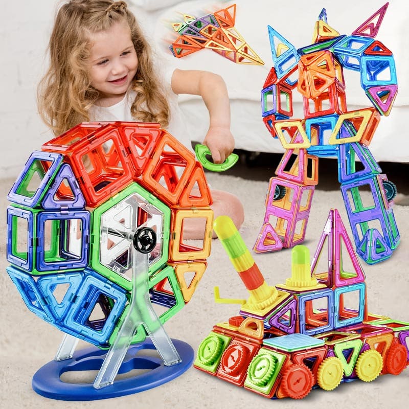 Blocos de Montar Magnéticos Brinquedo Educativo
