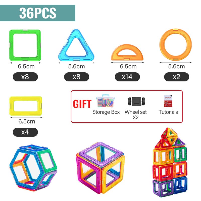 Blocos de Montar Magnéticos Brinquedo Educativo