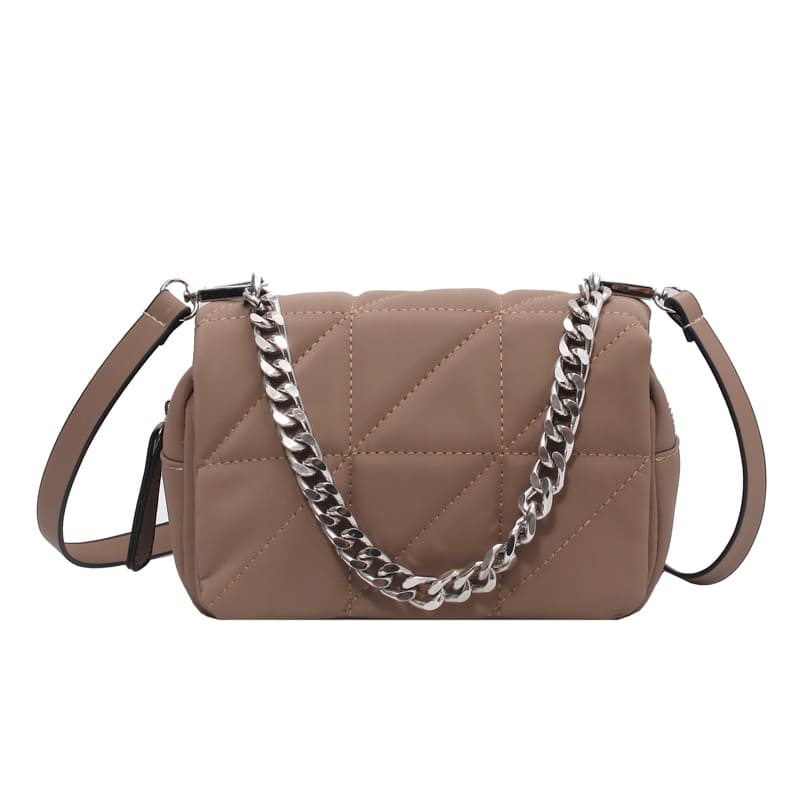 Bolsa de Ombro Feminina Tiracolo de Couro Sintético com Alça Corrente Luxury Style