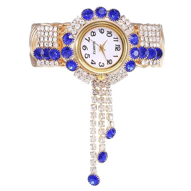 Relógio Bracelete Feminino com Pedras Brilhantes