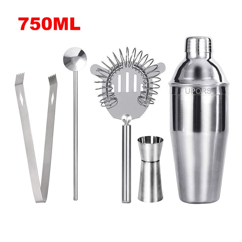 Kit Bartender Coqueteleira Profissional Peças Inox Drinks Coquetéis 550ML 750ML