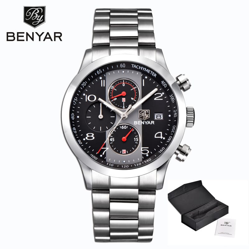 Relógio Masculino Analógico Quartzo Cronógrafo Sports Luminous Pointer Benyar