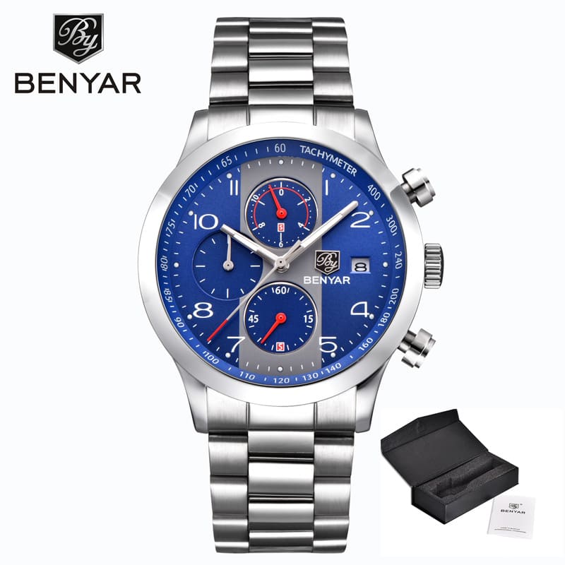 Relógio Masculino Analógico Quartzo Cronógrafo Sports Luminous Pointer Benyar
