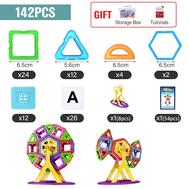 Blocos de Montar Magnéticos Brinquedo Educativo
