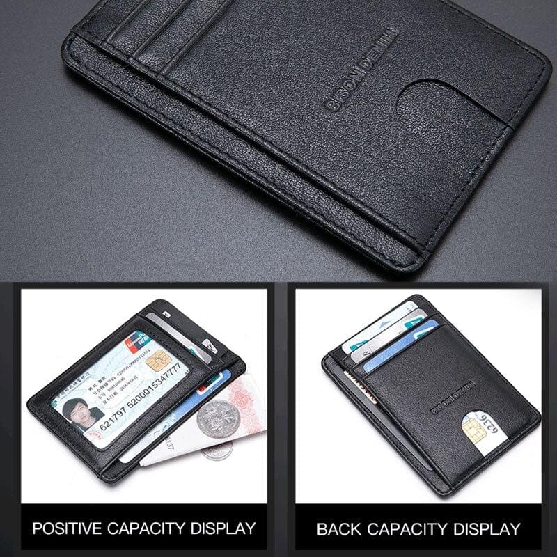 Carteira Bison Denim Minimalista Couro Legítimo Original Rfid Sherlock