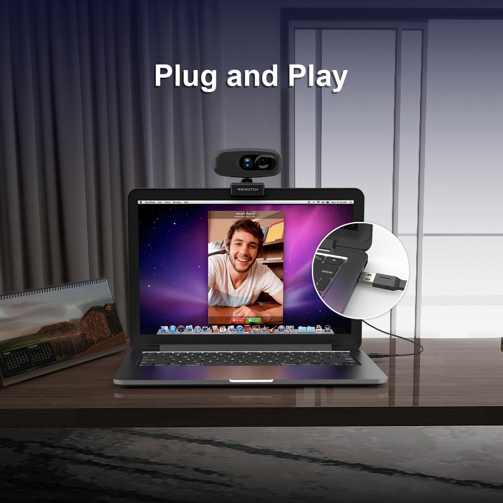 Webcam Full HD 1080p Portátil para Notebook Wewatch PCF1