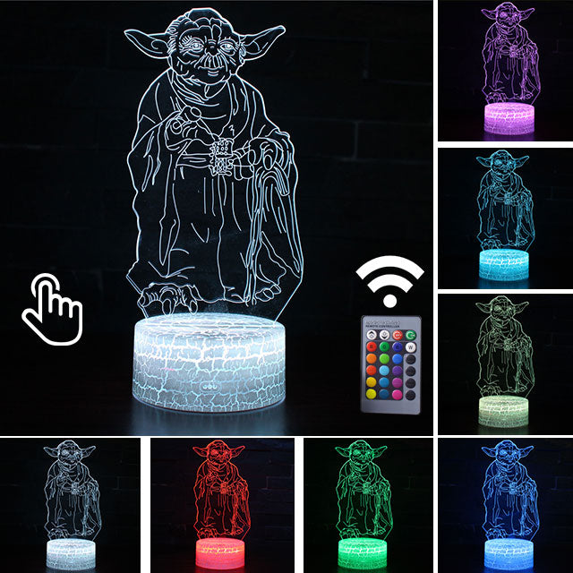 Luminária Abajur Led 3D Luz Noturna Star Wars Guerra nas Estrelas