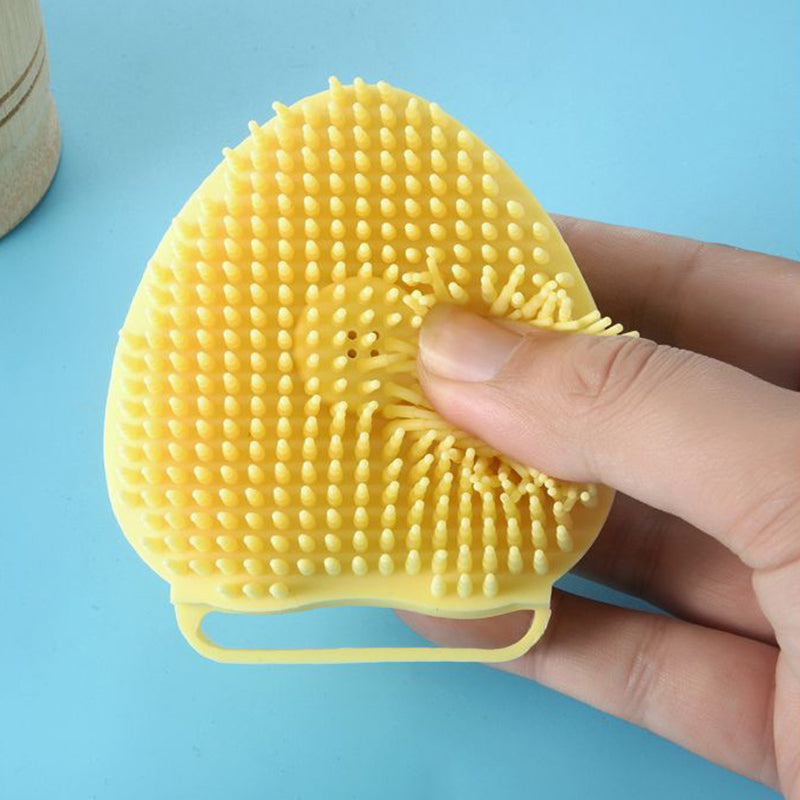 Escova de Silicone com Porta Shampoo para Pet