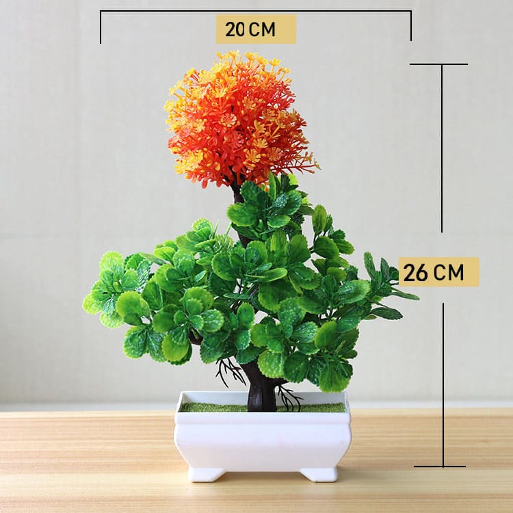 Planta Artificial Bonsai Colorido com Vaso para Decoração