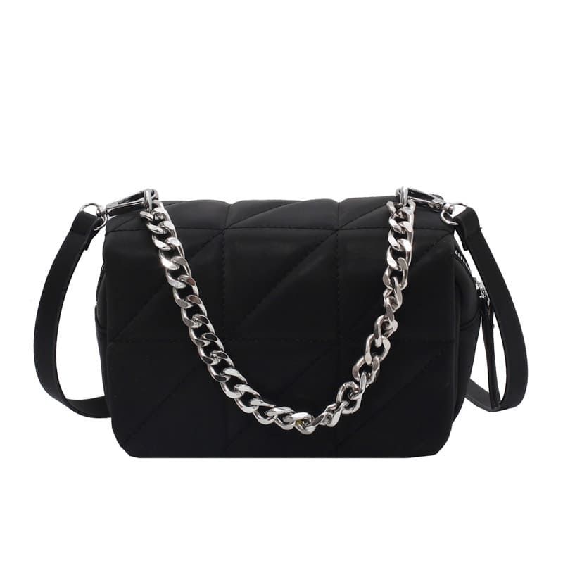 Bolsa de Ombro Feminina Tiracolo de Couro Sintético com Alça Corrente Luxury Style