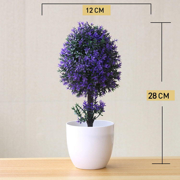 Planta Artificial Bonsai Colorido com Vaso para Decoração
