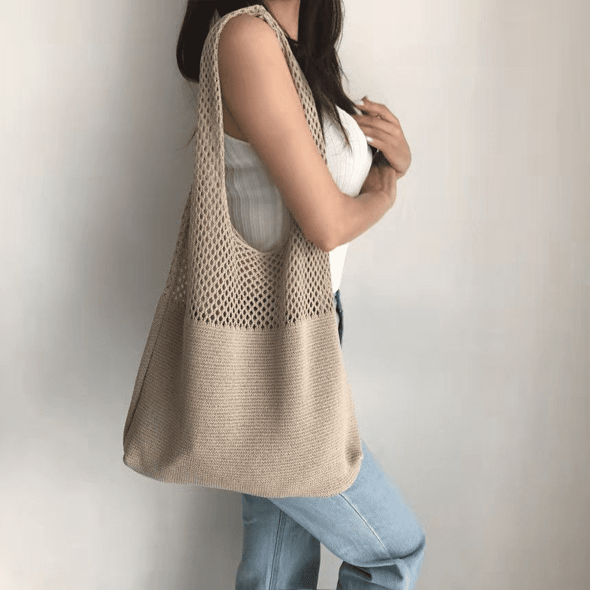 Bolsa de Praia Crochê Feminina Modelo Ilha Bela