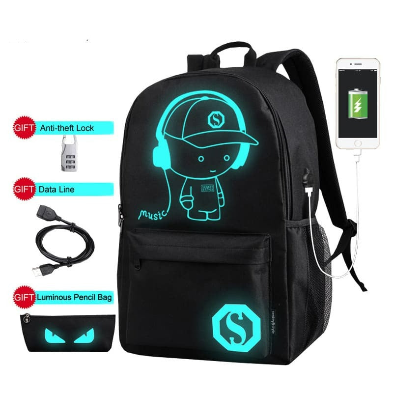 Mochila Escolar Anti Furto Com Cabo USB