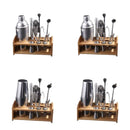 Kit Bartender Barman Coqueteleira Profissional Inox Drinks Coquetéis Suporte Bambu 550ML 750ML