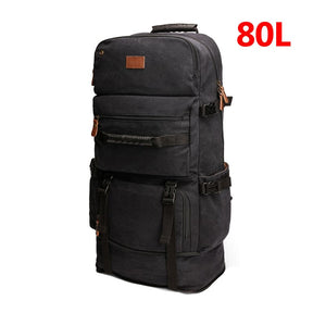 Mochila 80 Litros Multifuncional Em Lona Estilo Vintage
