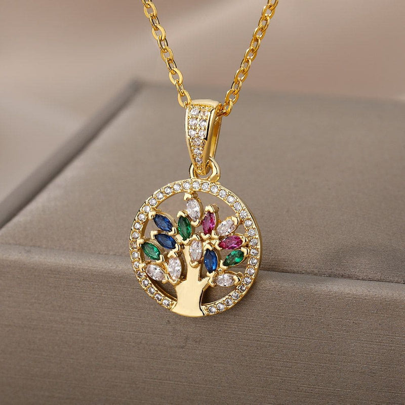 Colar Feminino Com Pingente Árvore da Vida