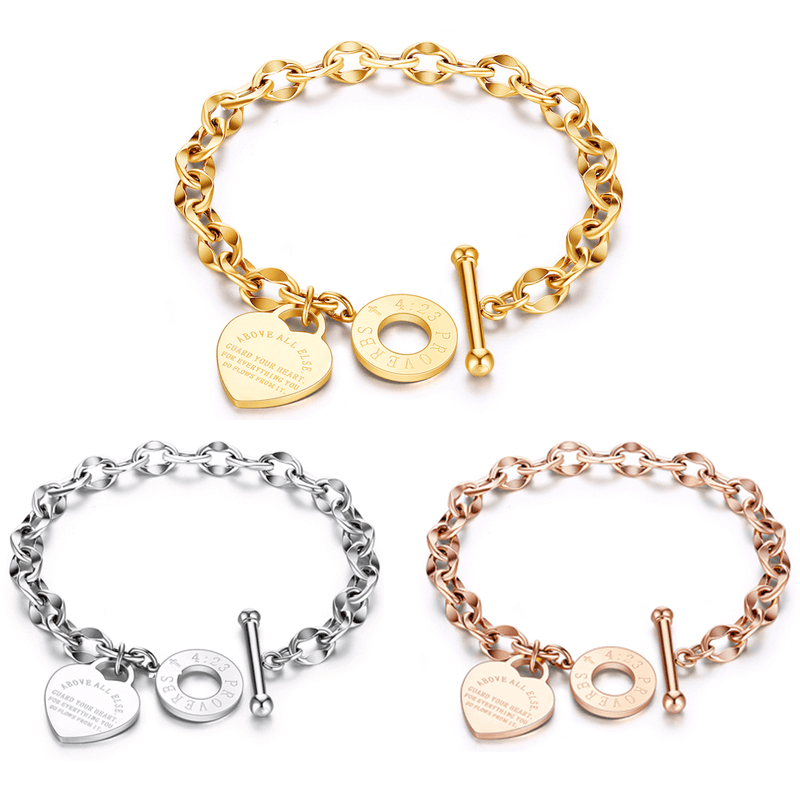 Pulseira Feminina Com Pingente Coração