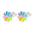 Brinco de Prata Feminino Modelo Flor Com Zircônia