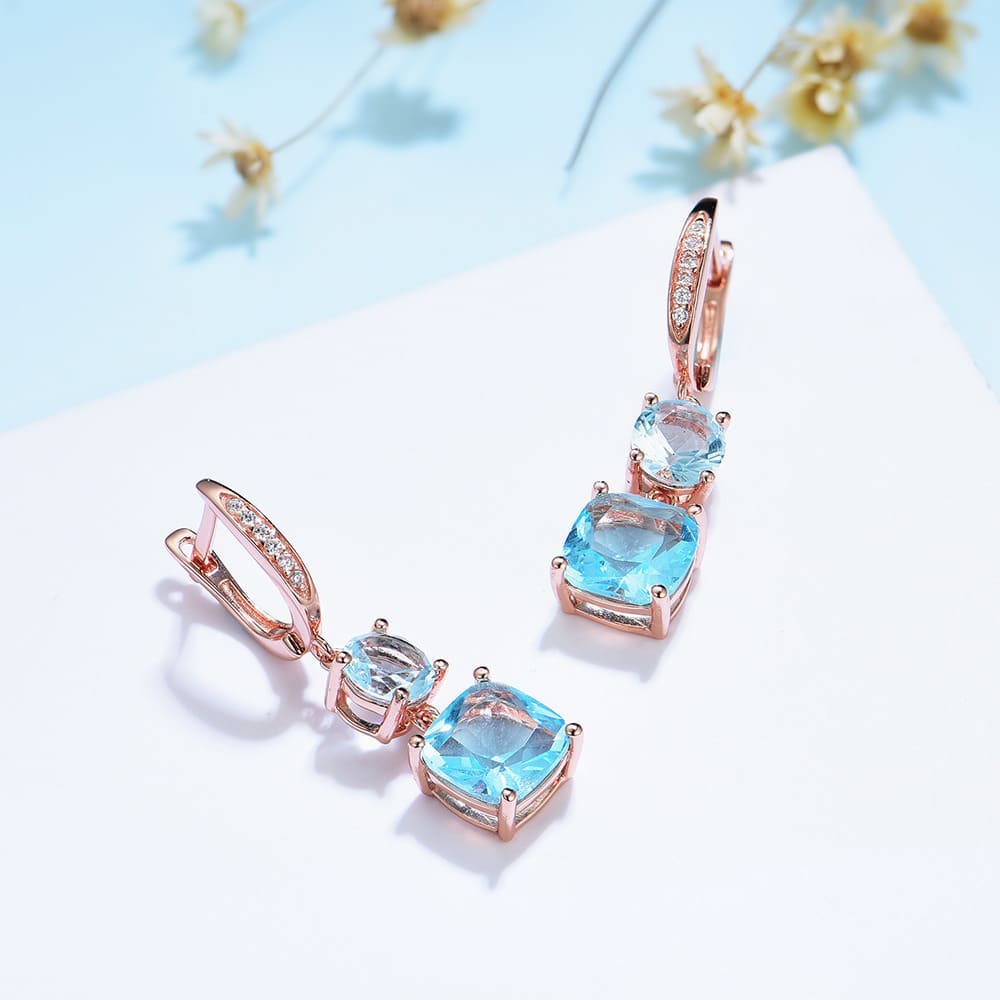 Brinco Feminino de Pedra Topazio - Prata 925