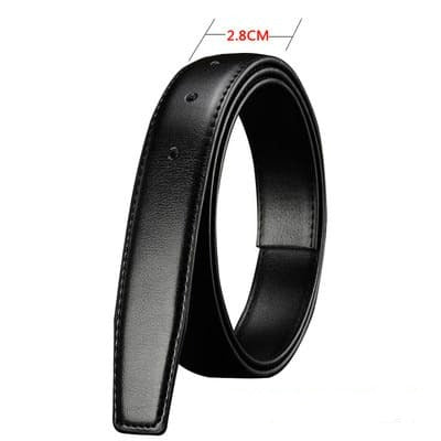 Cinto Sem Fivela Masculino Couro Legítimo Preto