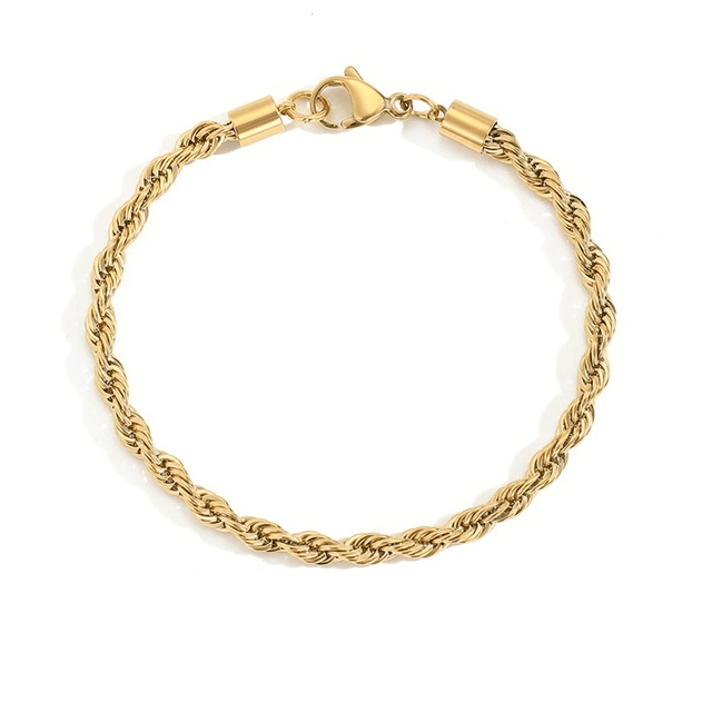 Pulseira Feminina Dourada Trançada