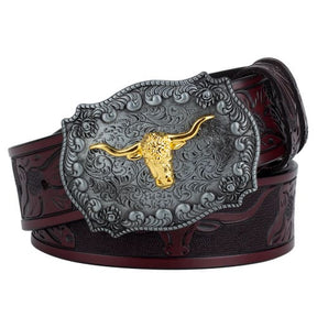 Cinto Country Masculino de Couro Legítimo Texas