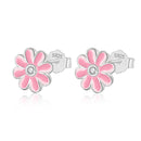 Brinco de Prata Feminino Modelo Flor Com Zircônia