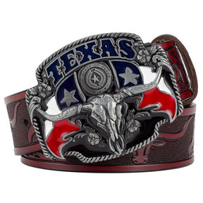 Cinto Country Masculino de Couro Legítimo Texas