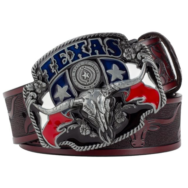 Cinto Country Masculino de Couro Legítimo Texas