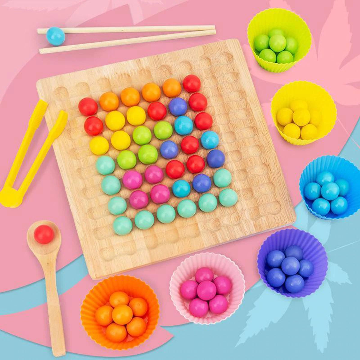 Brinquedo Educativo de Madeira para Jogo Montessori Tabuleiro Fechado
