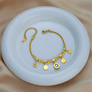 Pulseira Feminina Dourada Com Medalhas