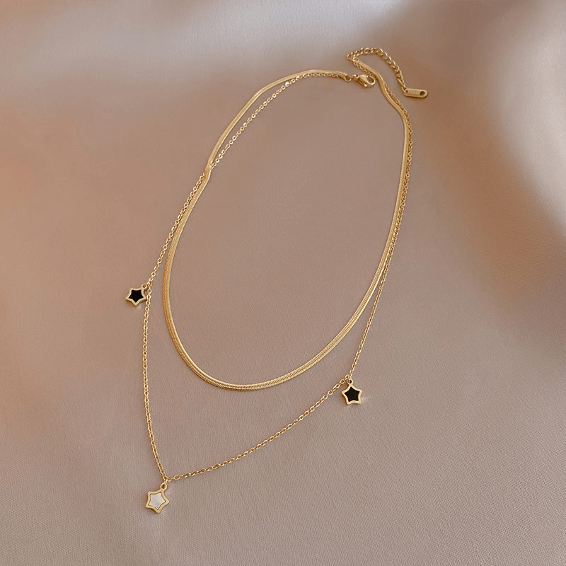 Conjunto Semijoia Colar e Pulseira Modelo Estrela