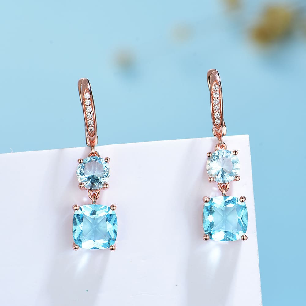Brinco Feminino de Pedra Topazio - Prata 925