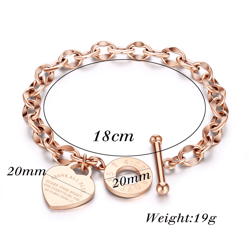 Pulseira Feminina Com Pingente Coração