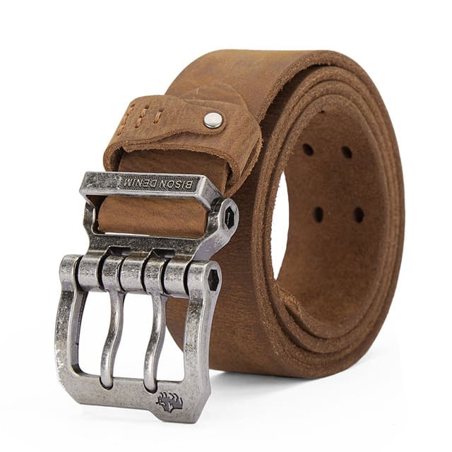 Cinto Bison Denim Couro Legítimo Original Cowboy