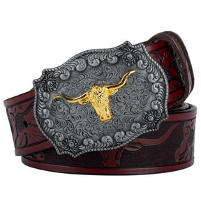 Cinto Country Masculino de Couro Legítimo Texas